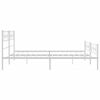 vidaXL Metal Bed Frame without Mattress with Footboard White 200x200cm
