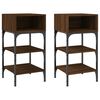 vidaXL Bedside Tables 2 pcs Brown Oak 35x34.5x70 cm Engineered Wood