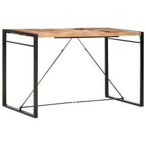 vidaXL Bar Table | Brown, Black | Solid Sheesham Wood, Steel | Large | Bar Table