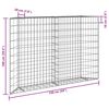 vidaXL Trapezium Gabion Raised Bed Galvanised Steel 150x20x100 cm