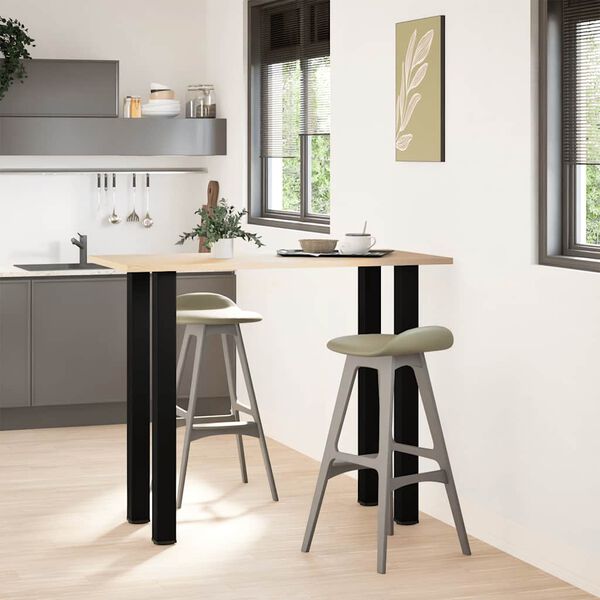 vidaXL Bar Table Legs 4 pcs Black 110-112 cm Steel