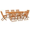 vidaXL 9 Piece Garden Dining Set 220x90x75 cm Solid Wood Acacia