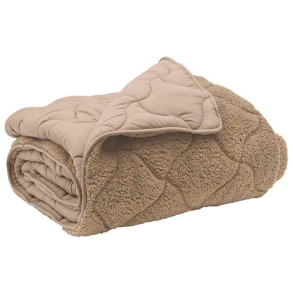 vidaXL Full Year Duvet Taupe 220 x 260 cm Microfiber and Teddy fleece
