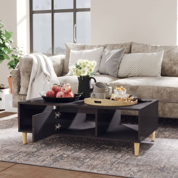 vidaXL Coffee Table High Gloss Grey 103.5x60x35 cm Engineered Wood