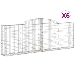 vidaXL Arched Gabion Baskets 6 pcs 300x30x100/120 cm Galvanised Iron