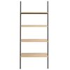 vidaXL 4-Tier Leaning Shelf Light Brown and Black 64x34x150.5 cm