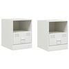 vidaXL Bedside Cabinets 2 pcs White 34.5x39x44 cm Steel