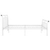 vidaXL Bed Frame without Mattress White Metal 160x200 cm
