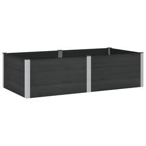 vidaXL Garden Raised Bed Black 200 x 100 x 54 cm WPC and Aluminium