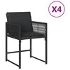 vidaXL Garden Chairs with Cushions 4 pcs Black Poly Rattan