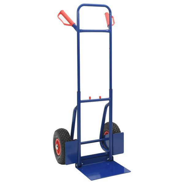 vidaXL Hand Trolley Blue and Red 49.5 x 53 x 114 cm Steel