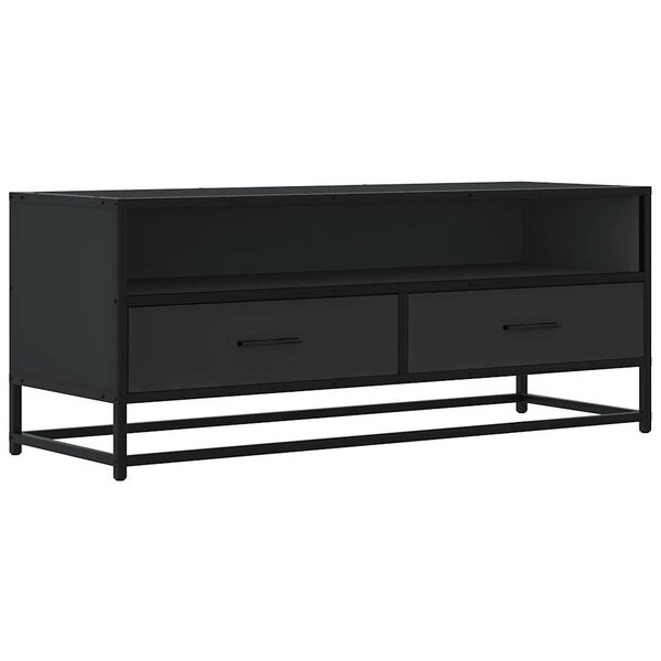 vidaXL TV Cabinet Black 100x34.5x40 cm Engineered Wood and Metal