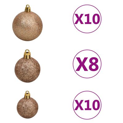 vidaXL Artificial Pre-lit Christmas Tree with Ball Set L 240 cm White