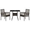 vidaXL Garden Dining Set 3 pcs Brown Poly rattan