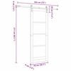 vidaXL Sliding Door White and Black 78 x 211 cm Solid Pine Wood