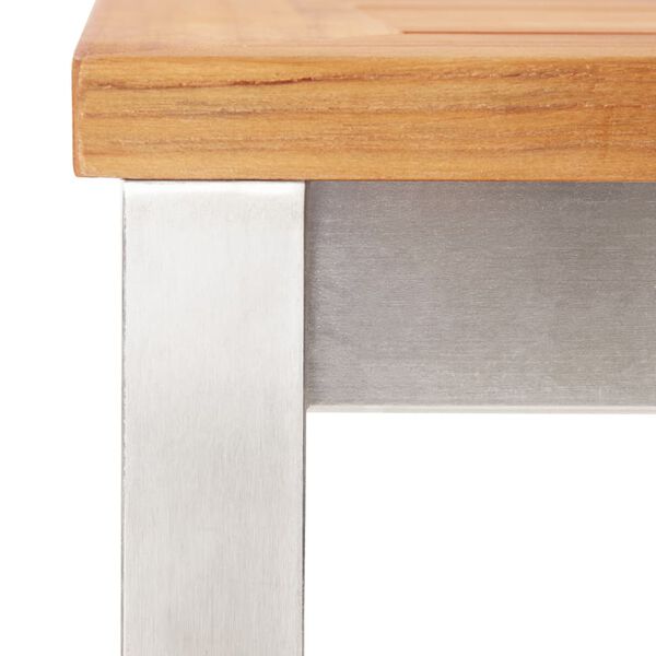 vidaXL Bar Table 160x60x105 cm Solid Acacia Wood and Stainless Steel