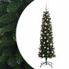 vidaXL Artificial Slim Christmas Tree with Bauble 120 cm 150 LEDs