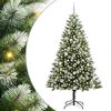 vidaXL Artificial Hinged Christmas Tree with Flocked Snow 300 LEDs
