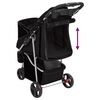 vidaXL Folding Dog Stroller Black 80x46x98 cm Oxford Fabric