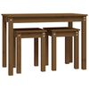 vidaXL Nesting Tables 3 pcs Honey Brown Solid Wood Pine