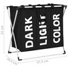 vidaXL 3-Section Laundry Sorter Black