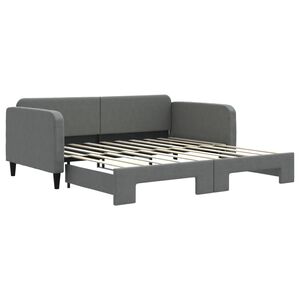 vidaXL Daybed with Trundle without Mattress Dark Grey 90x190 cm Single