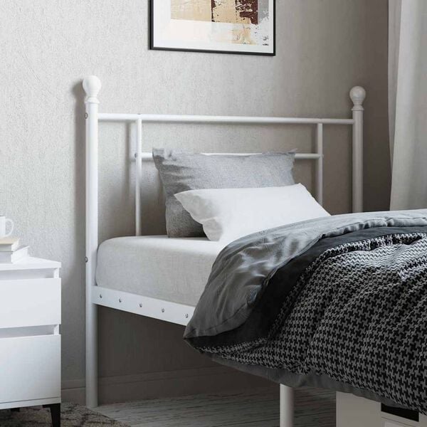vidaXL Metal Replace Headboard White 100 cm