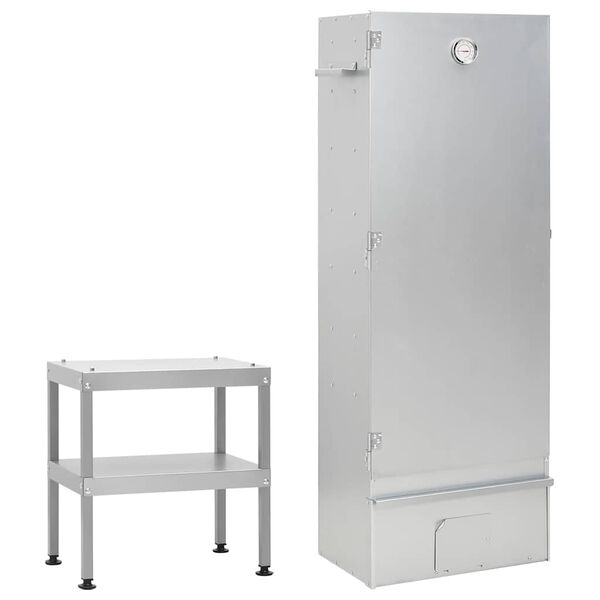 vidaXL BBQ Oven Smoker with Table Galvanised Steel