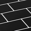 vidaXL Subway Tile 10 pcs Black 30.5 x 30.5 cm Polyurethane and PET