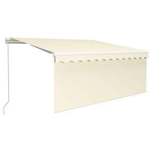 vidaXL Manual Retractable Awning with Blind&LED 3x2,5m Cream (313199+46833+313275)