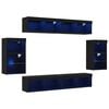 vidaXL TV Cabinet Set 8 pcs Black oak Engineered wood