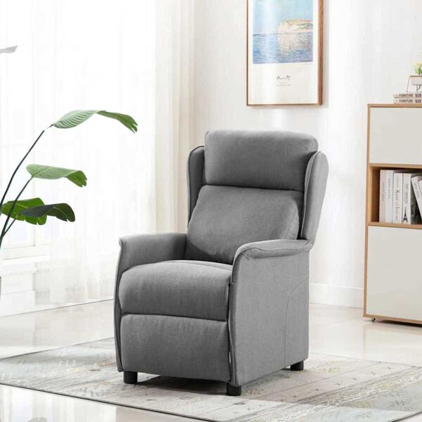 vidaXL Recliner Chair Light grey 67.5 x 93.5 x 101.5 cm Fabric