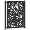 vidaXL Garden Gate Black 100x125 cm Steel Wave Design