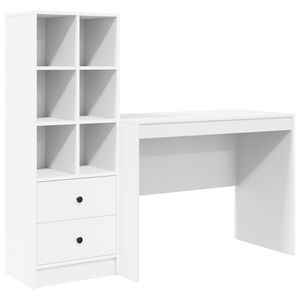 vidaXL Desk with Drawer 2 pcs White