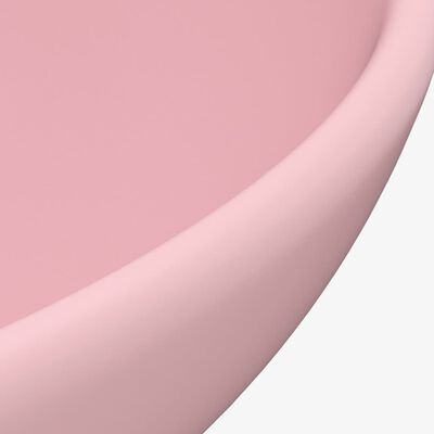 vidaXL Luxury Bathroom Basin Round Matt Pink 32.5x14 cm Ceramic