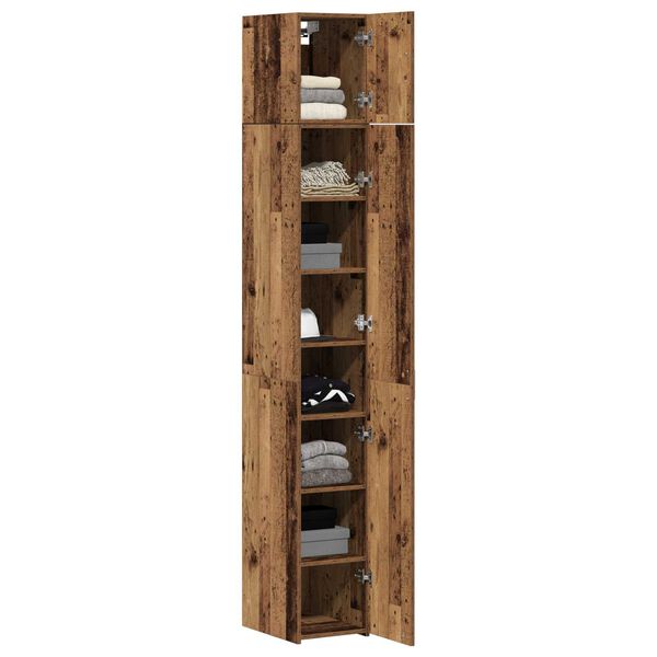 vidaXL Storage Cabinet 3 pcs Old Wood 30 x 42.5 x 225 cm