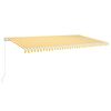 vidaXL Manual Retractable Awning 600x350 cm Yellow and White