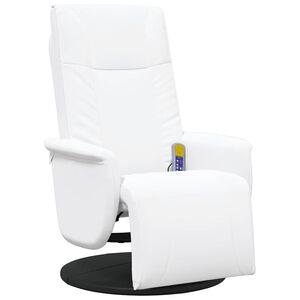 vidaXL Massage Recliner Chair White 71 x 90 x 105 cm PVC