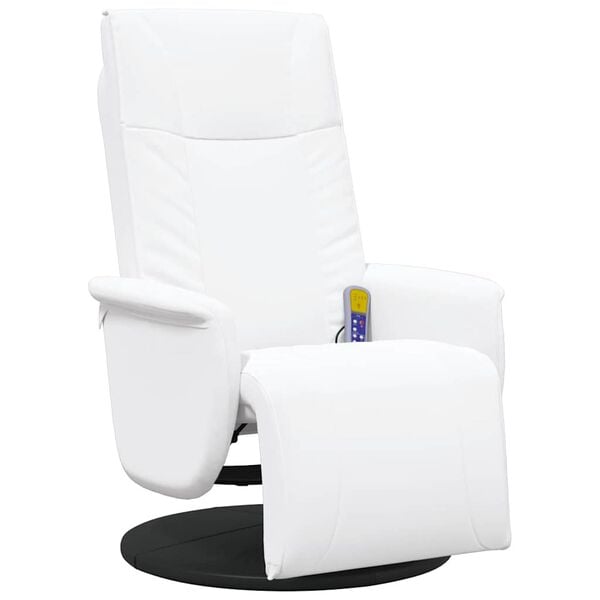 vidaXL Massage Recliner Chair White 71 x 90 x 105 cm PVC
