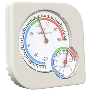 vidaXL Thermo Hygrometer White 7.5 x 7.5 x 1.2 cm ABS