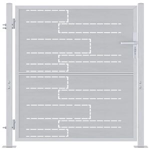 vidaXL Garden Gate with Lock Silver 85 x 97 cm Stainless Steel