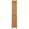 vidaXL Bookcase with 4 Doors 80x35x180 cm Solid Oak Wood and Glass