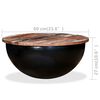 vidaXL Coffee Table Solid Reclaimed Wood Black Bowl Shape