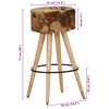 vidaXL Bar Stools 2 pcs Brown Rough Mango Wood and Real Leather