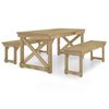 vidaXL 3 Piece Garden Dining Set Impregnated Solid Wood Pine