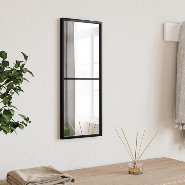 vidaXL Wall Mirror Black 20x50 cm Rectangle Iron