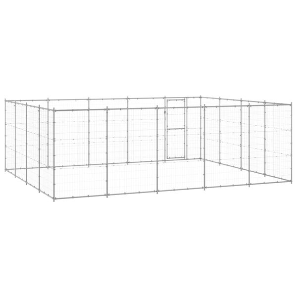 vidaXL Outdoor Dog Kennel Galvanised Steel 24.2 m²
