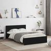 vidaXL Bed Frame with Headboard and LED Black 120x190 cm Small Double