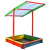 vidaXL Sandbox with Adjustable Roof Fir Wood Multicolour UV50