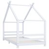 vidaXL Kids Bed Frame White Solid Pine Wood 90x200 cm